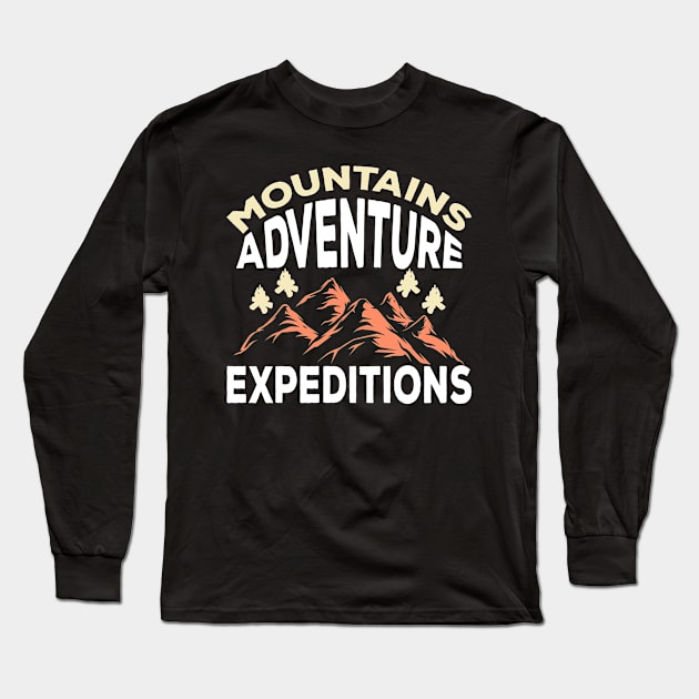 Mountain Adventure Expedition Long Sleeve T-Shirt by Creative Brain